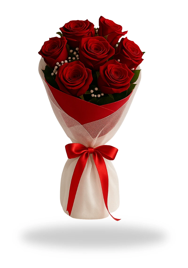 7 Lovely Kisses Red Roses Bouquet